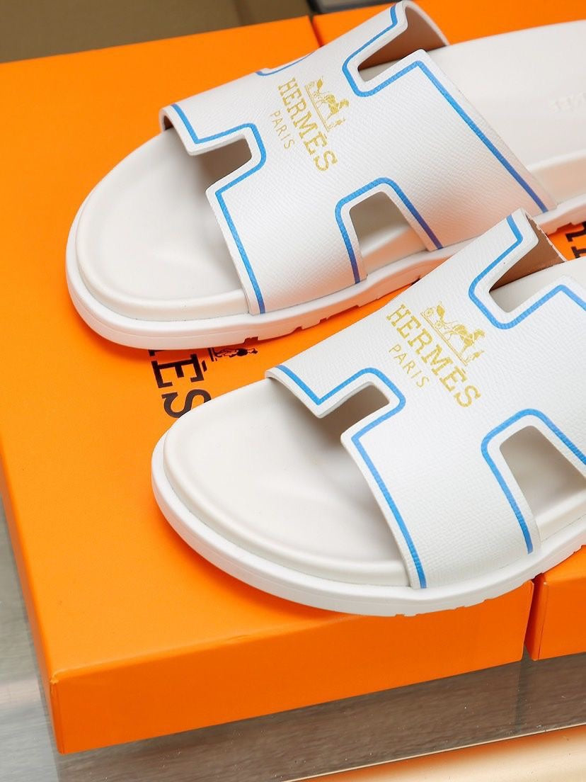 HM Men's Slide White Cowhide 544095