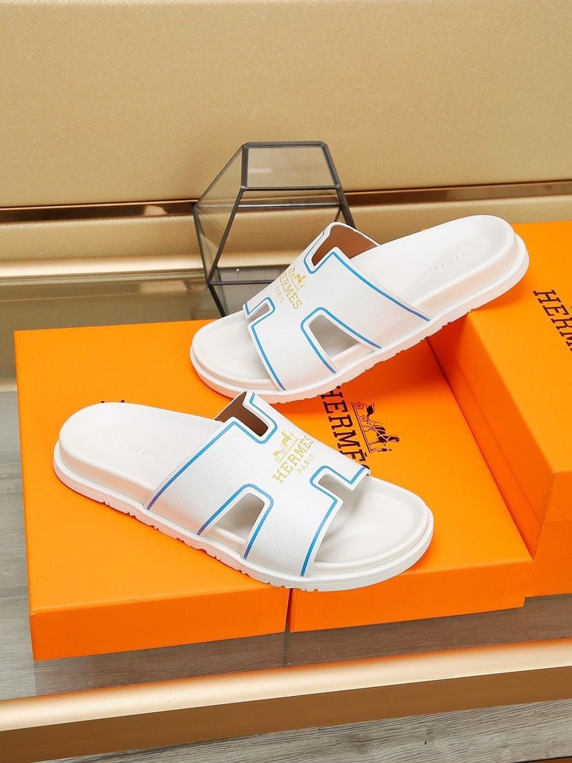 HM Men's Slide White Cowhide 544095