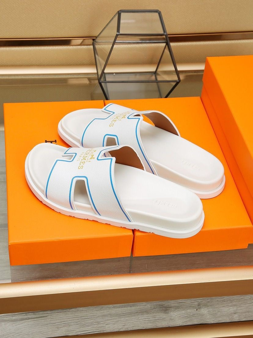 HM Men's Slide White Cowhide 544095