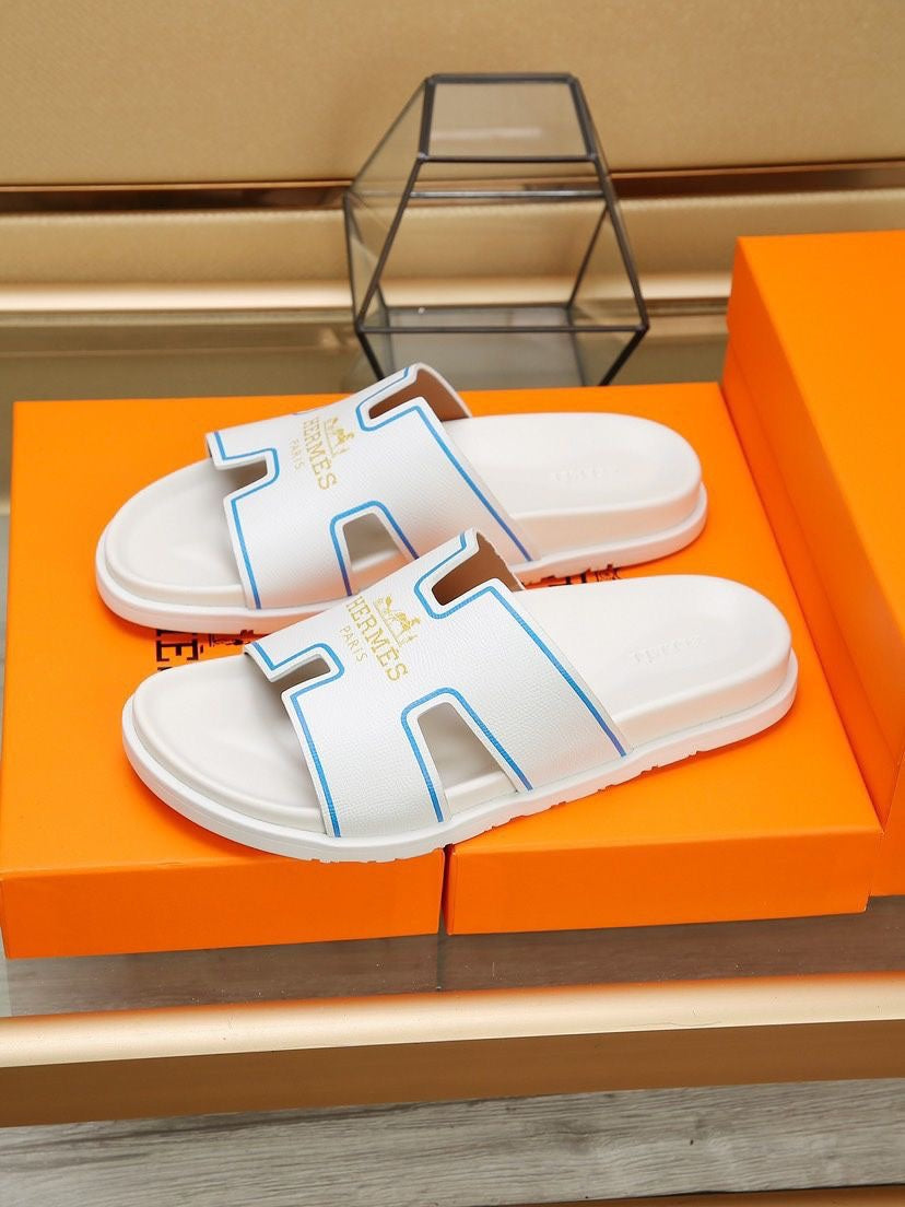 HM Men's Slide White Cowhide 544095