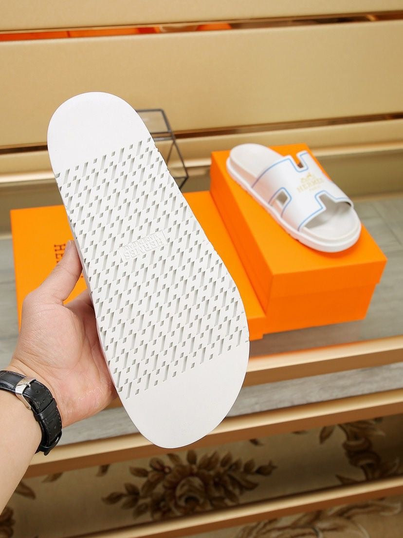 HM Men's Slide White Cowhide 544095