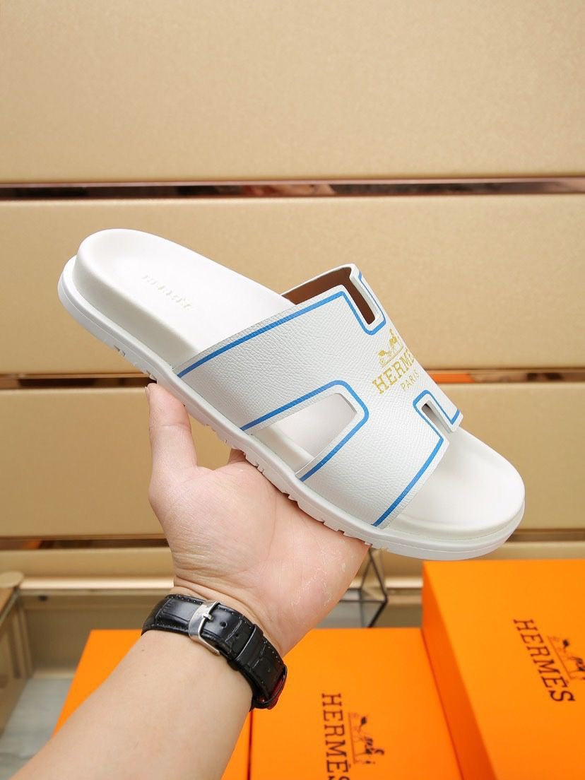 HM Men's Slide White Cowhide 544095