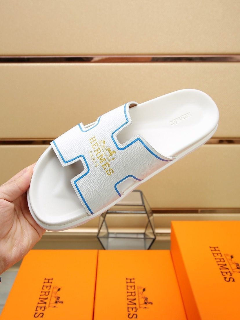 HM Men's Slide White Cowhide 544095