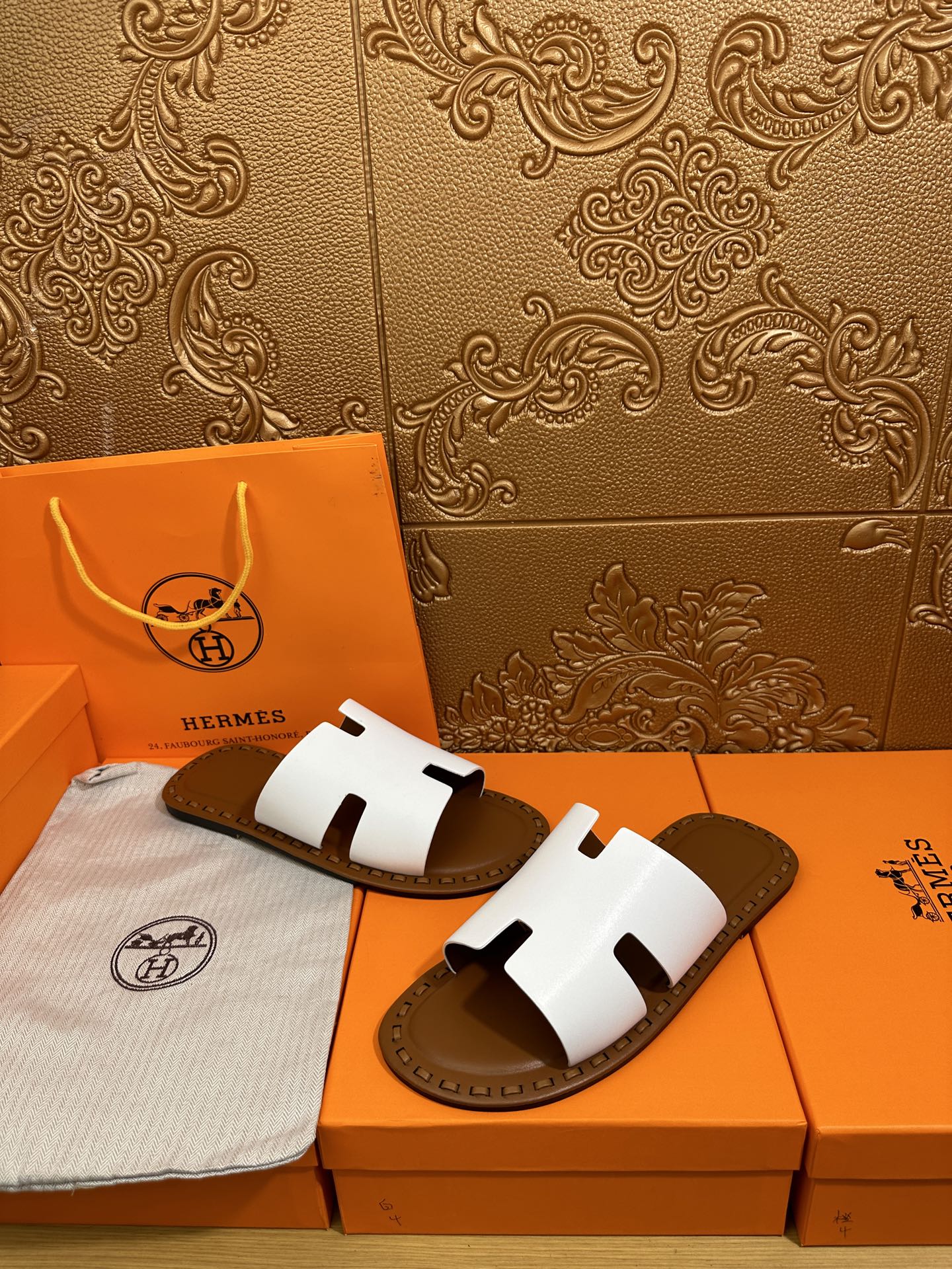 HM Men's Izmir Slide White Cowhide 544059