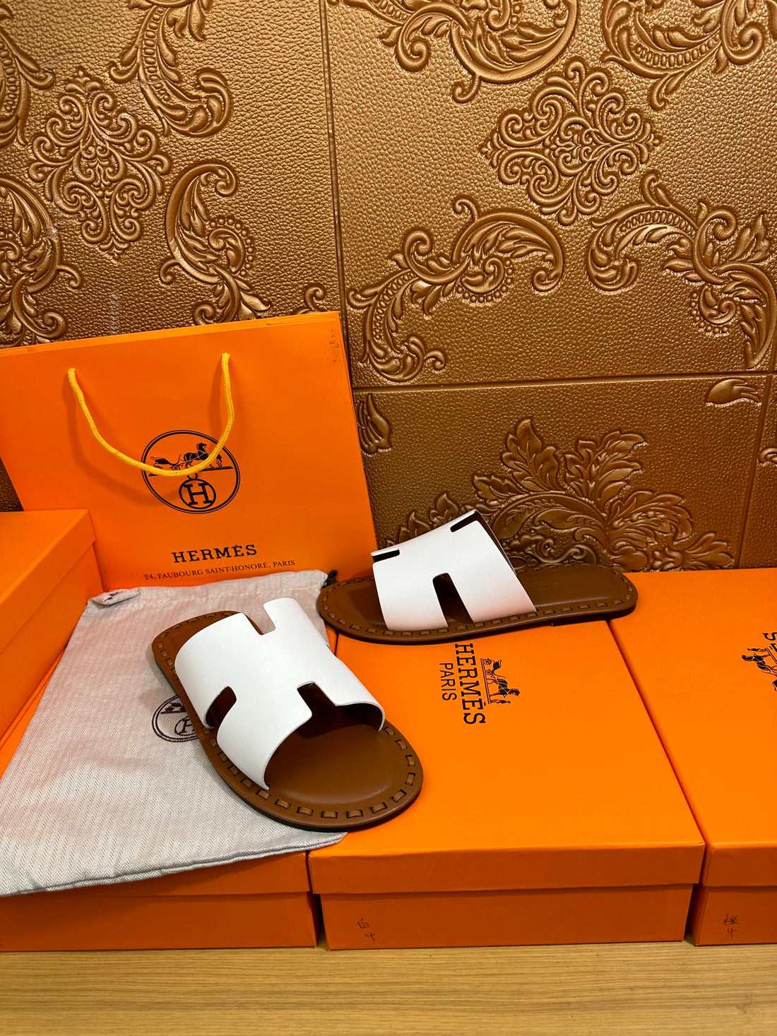 HM Men's Izmir Slide White Cowhide 544059