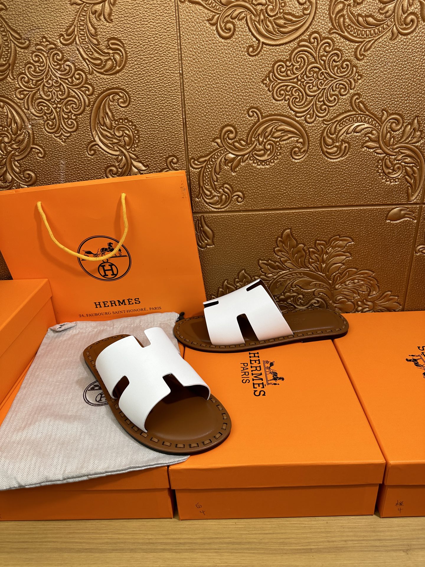 HM Men's Izmir Slide White Cowhide 544059