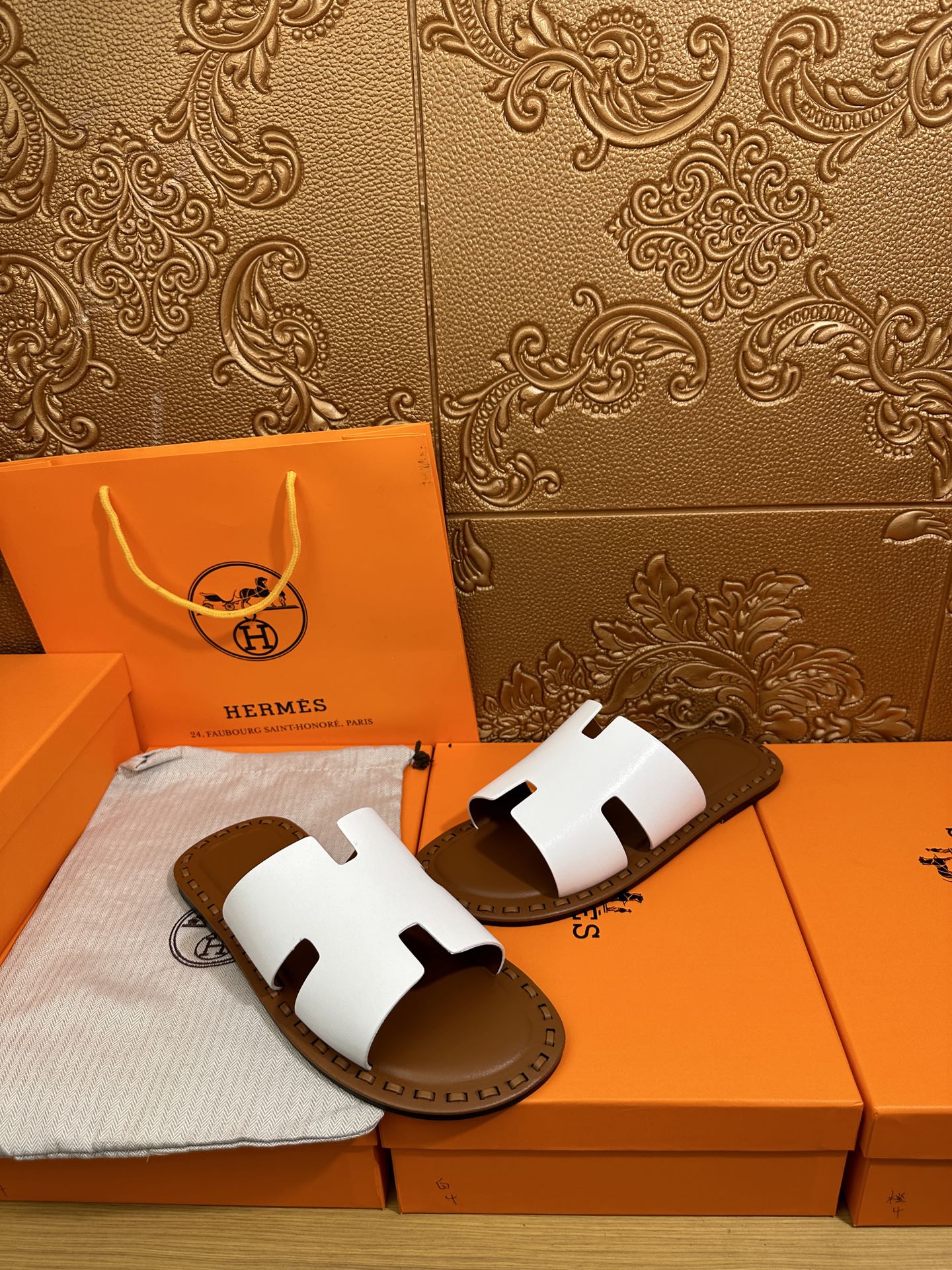 HM Men's Izmir Slide White Cowhide 544059