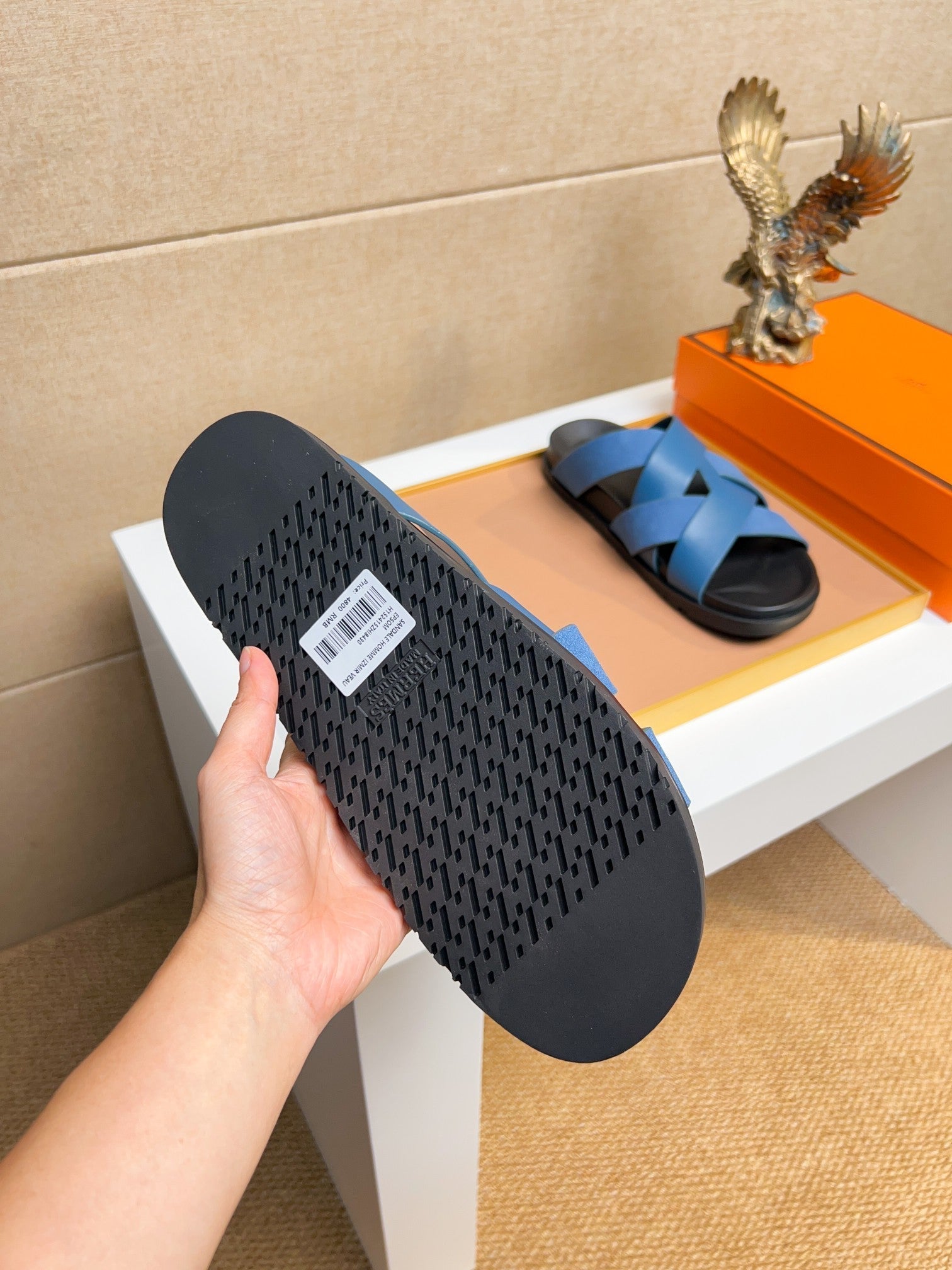 HM Men's Kazimir Sandals Blue Calfskin 737141