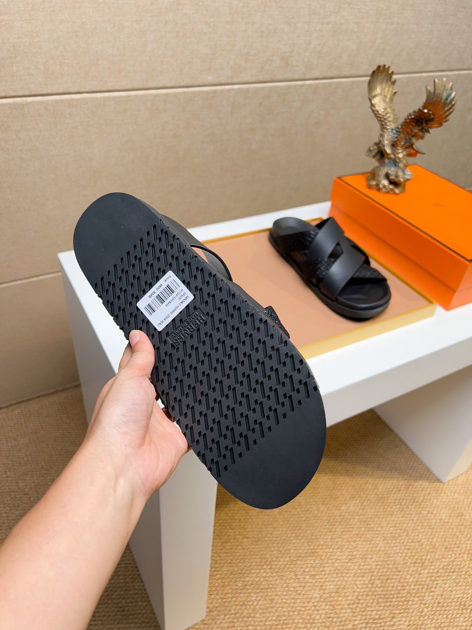 HM Men's Kazimir Sandals Black Calfskin 735746