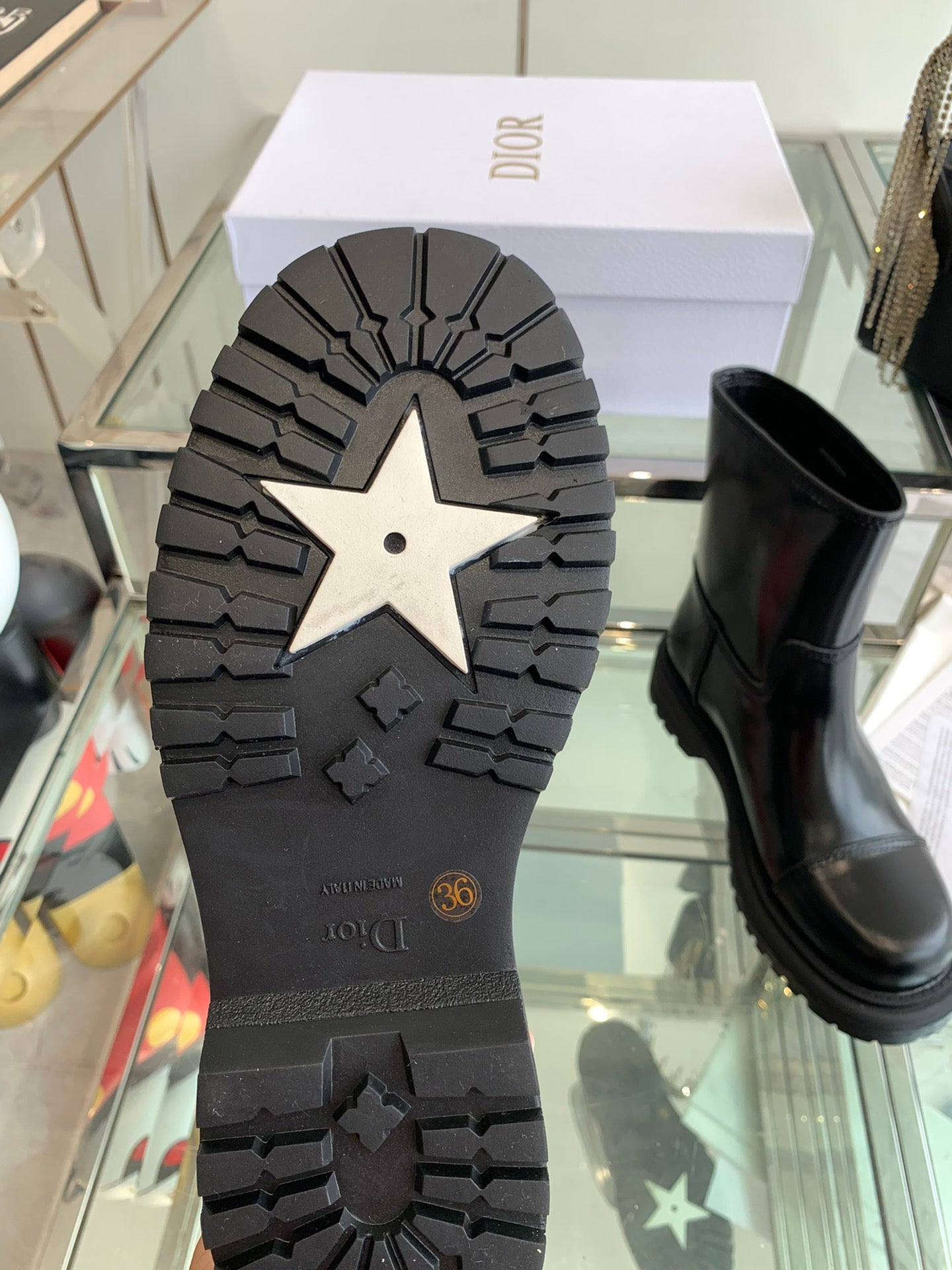 CD Ankle Boot Glossy Black Calfskin