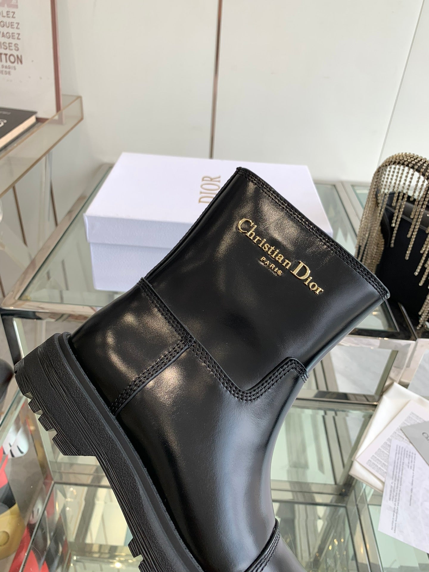 CD Ankle Boot Glossy Black Calfskin