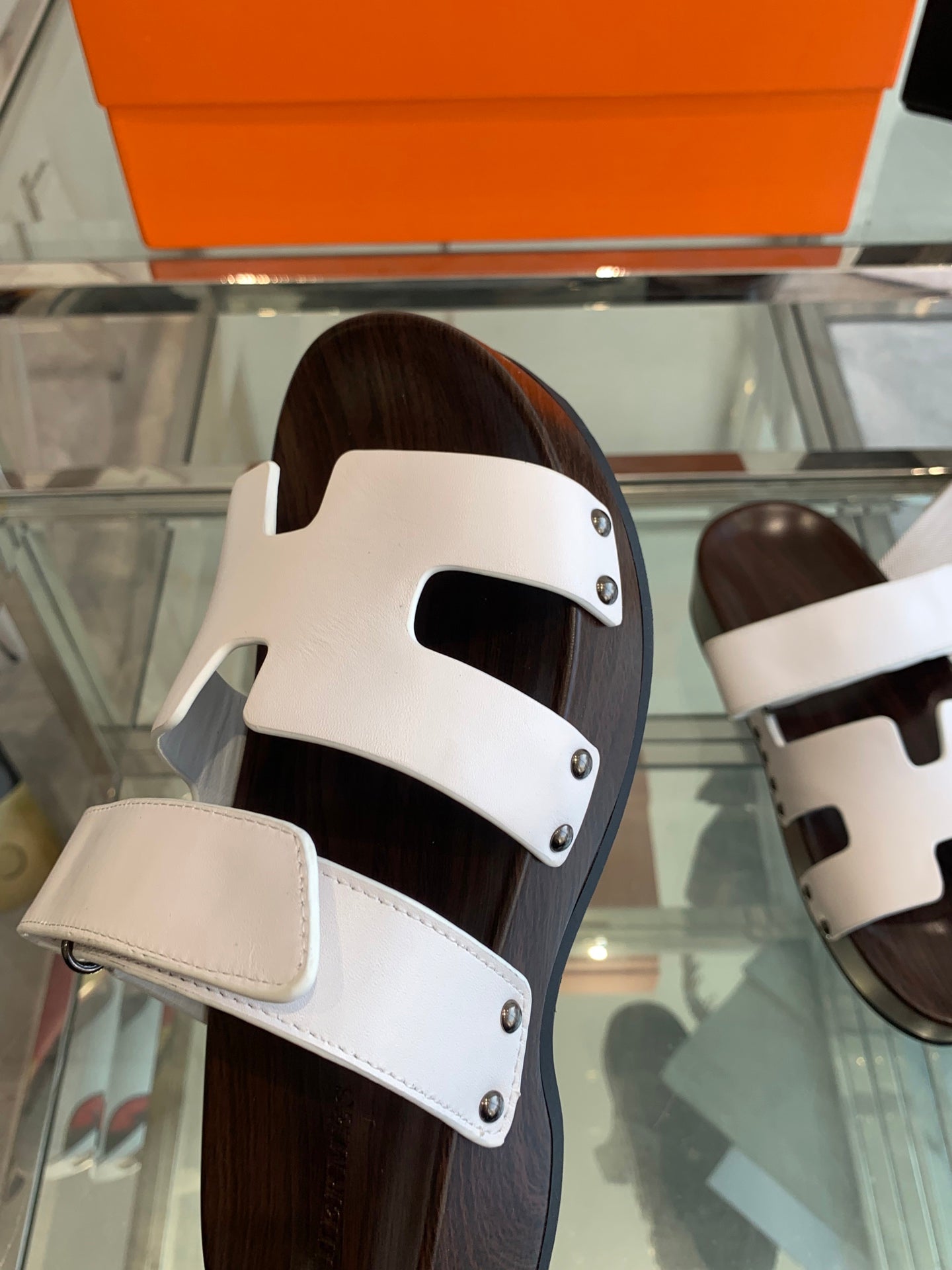 HM 25 Kos Clog Sandals White Cowhide 292049