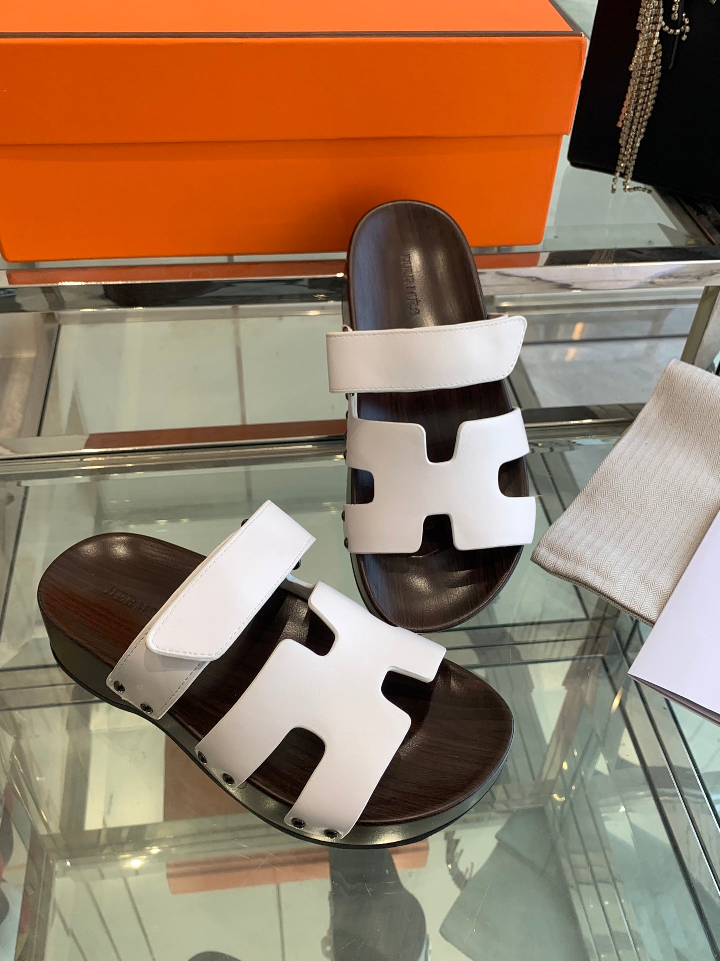 HM 25 Kos Clog Sandals White Cowhide 292049