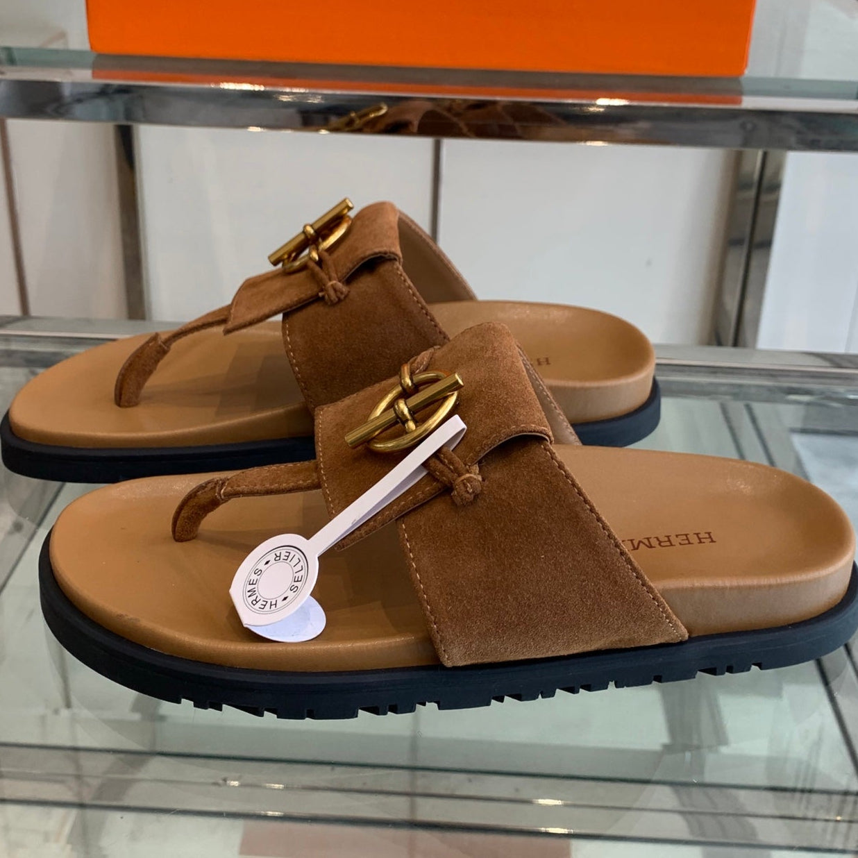 HM 25 Joyce Sandals Brown Suede Lambskin 292034