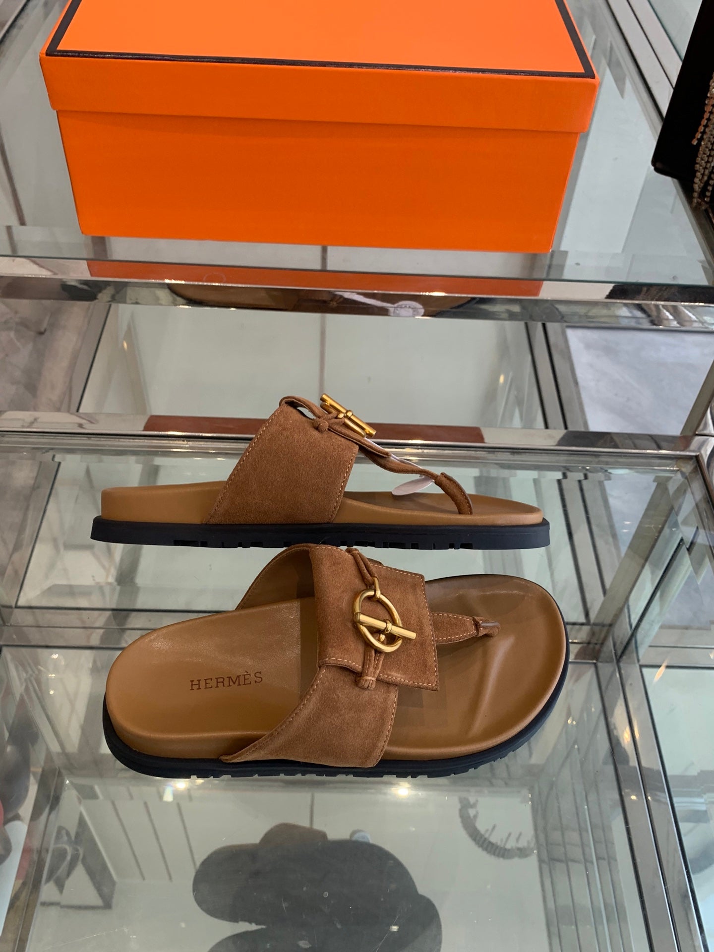 HM 25 Joyce Sandals Brown Suede Lambskin 292034