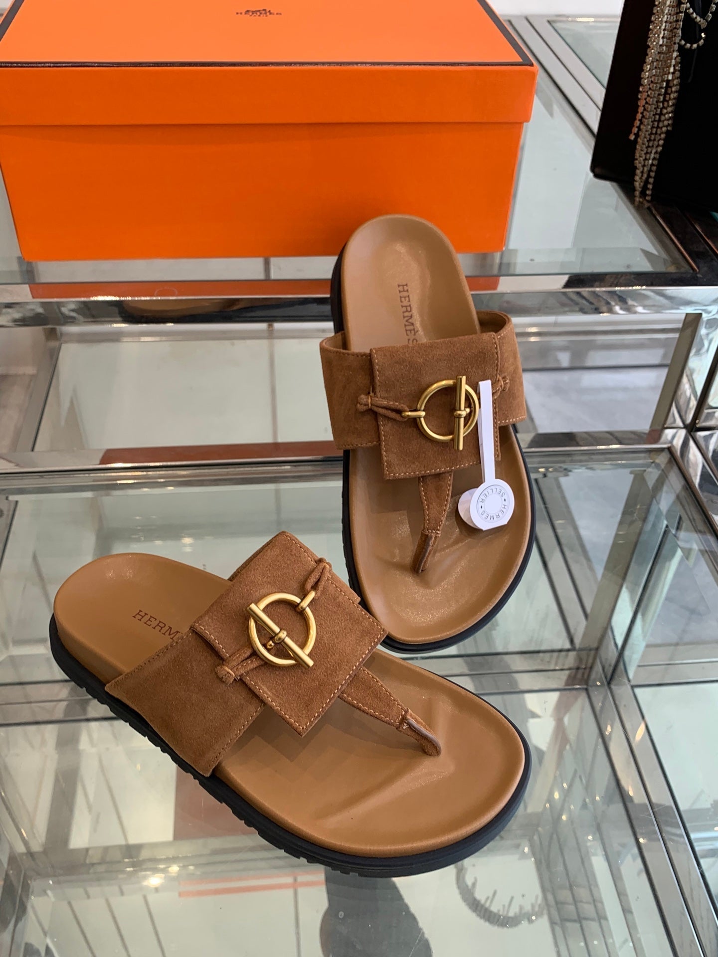 HM 25 Joyce Sandals Brown Suede Lambskin 292034