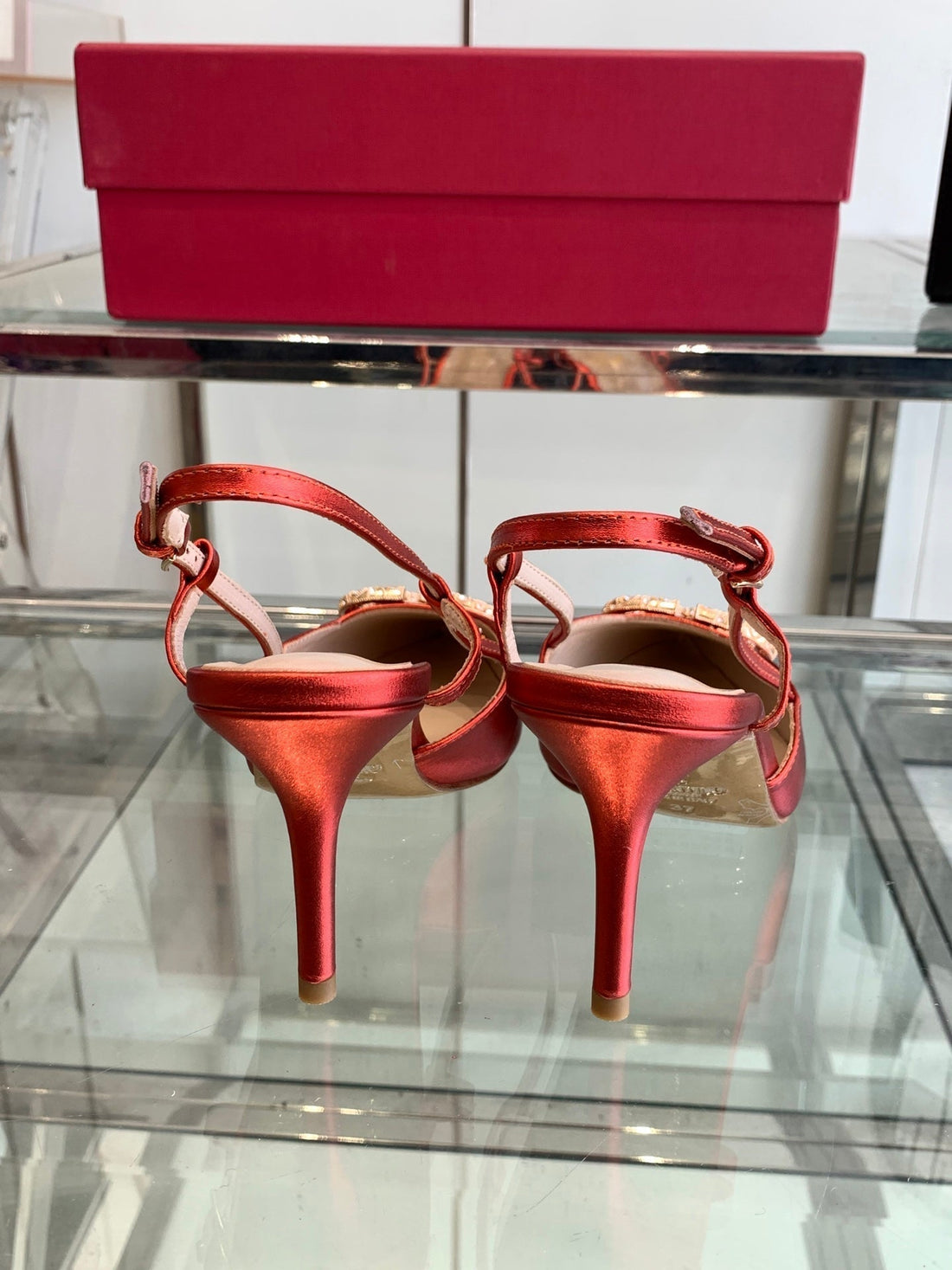 VT 25 High Heels Slingbacks Red Cowhide 292339