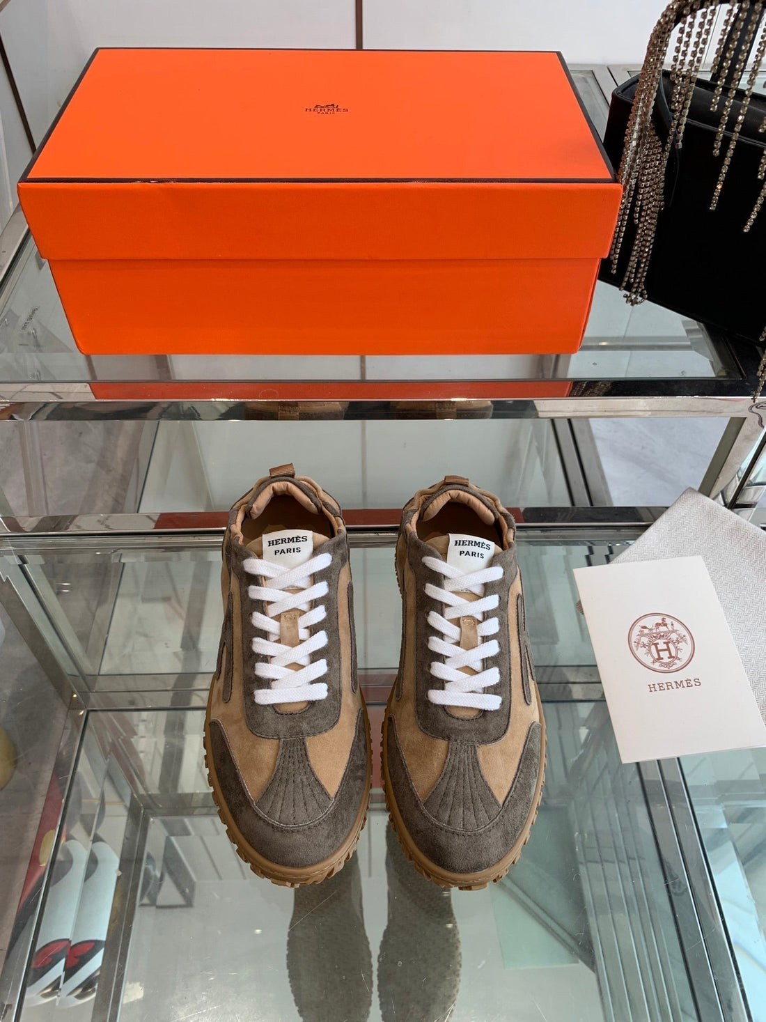 HM Jet Sneaker Brown mix Gray Suede 292279