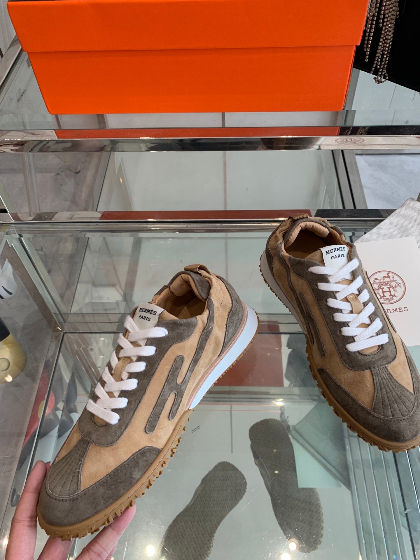 HM Jet Sneaker Brown mix Gray Suede 292279