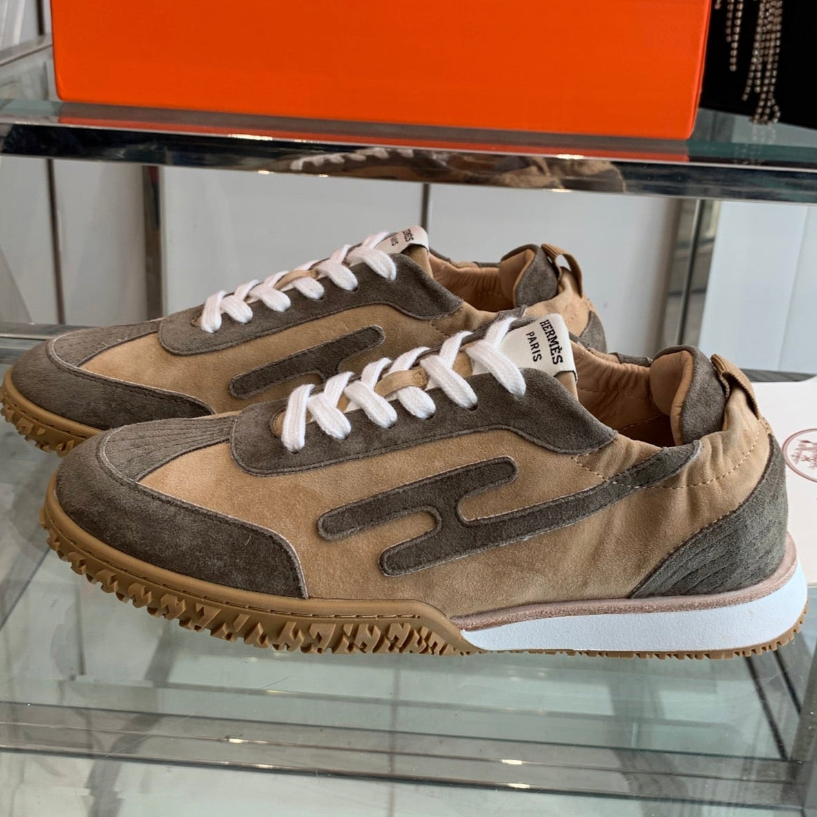 HM Jet Sneaker Brown mix Gray Suede 292279