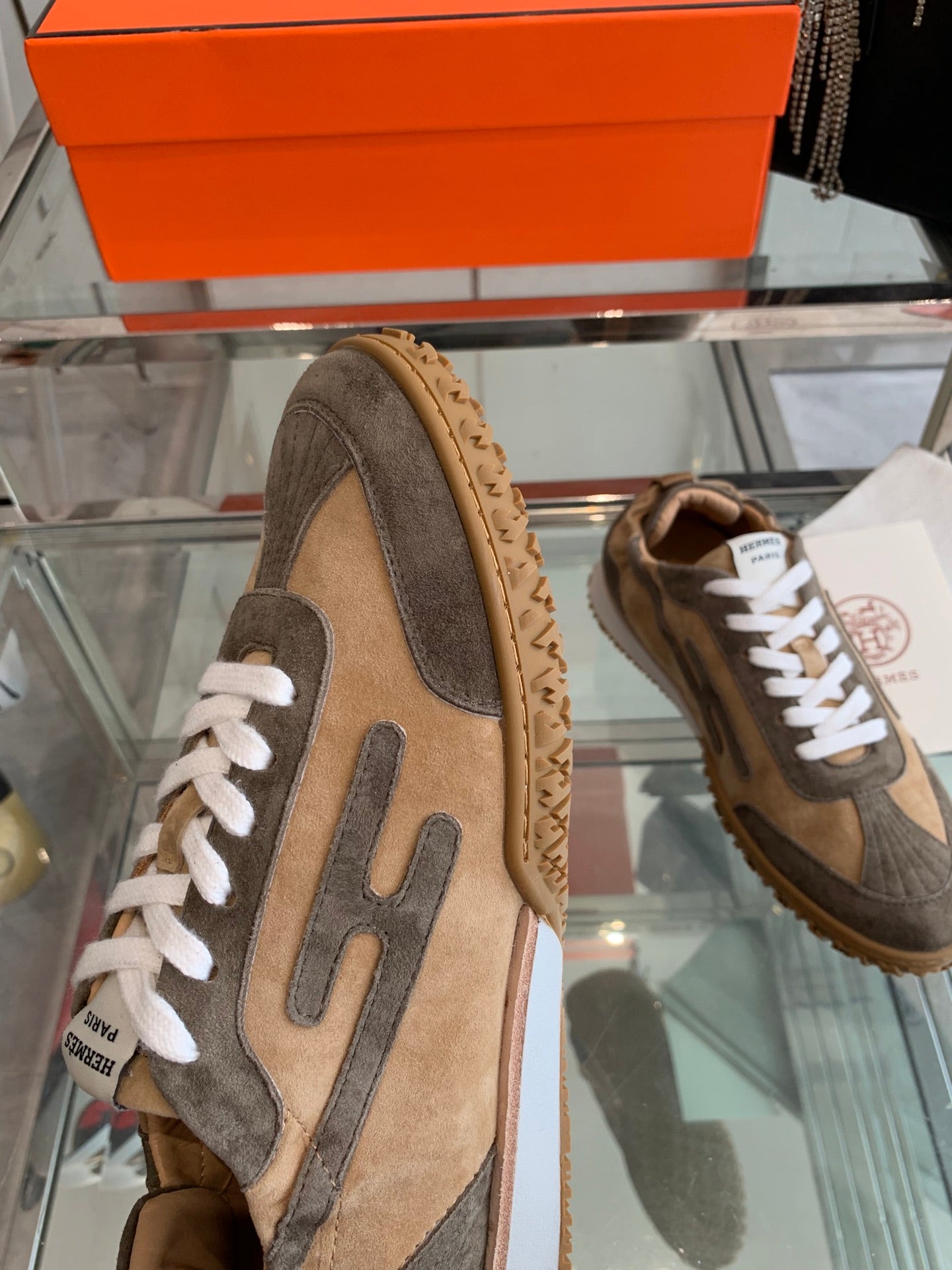 HM Jet Sneaker Brown mix Gray Suede 292279