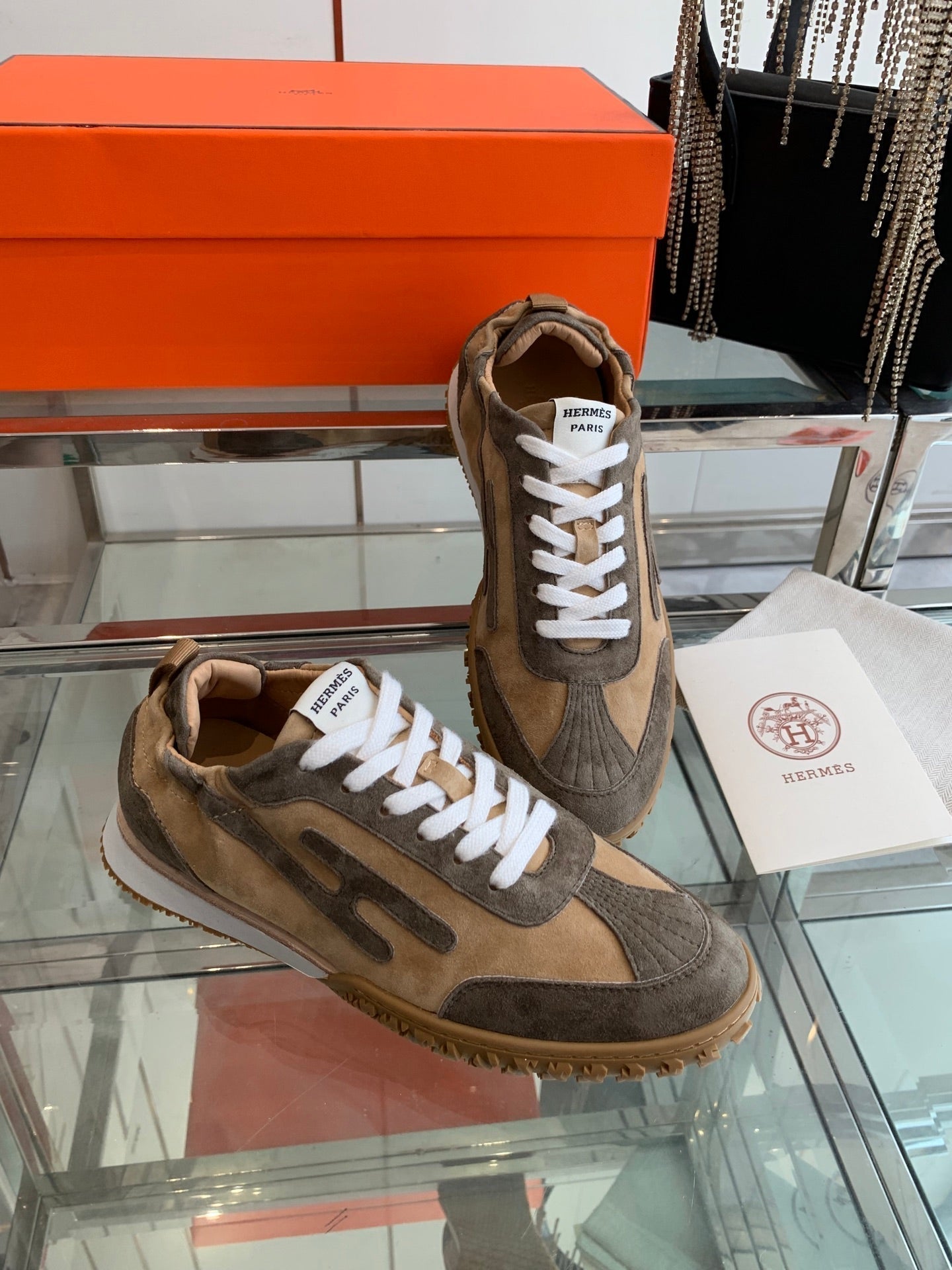 HM Jet Sneaker Brown mix Gray Suede 292279