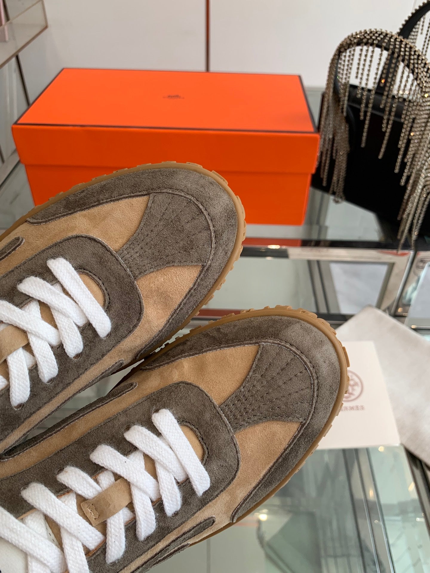 HM Jet Sneaker Brown mix Gray Suede 292279