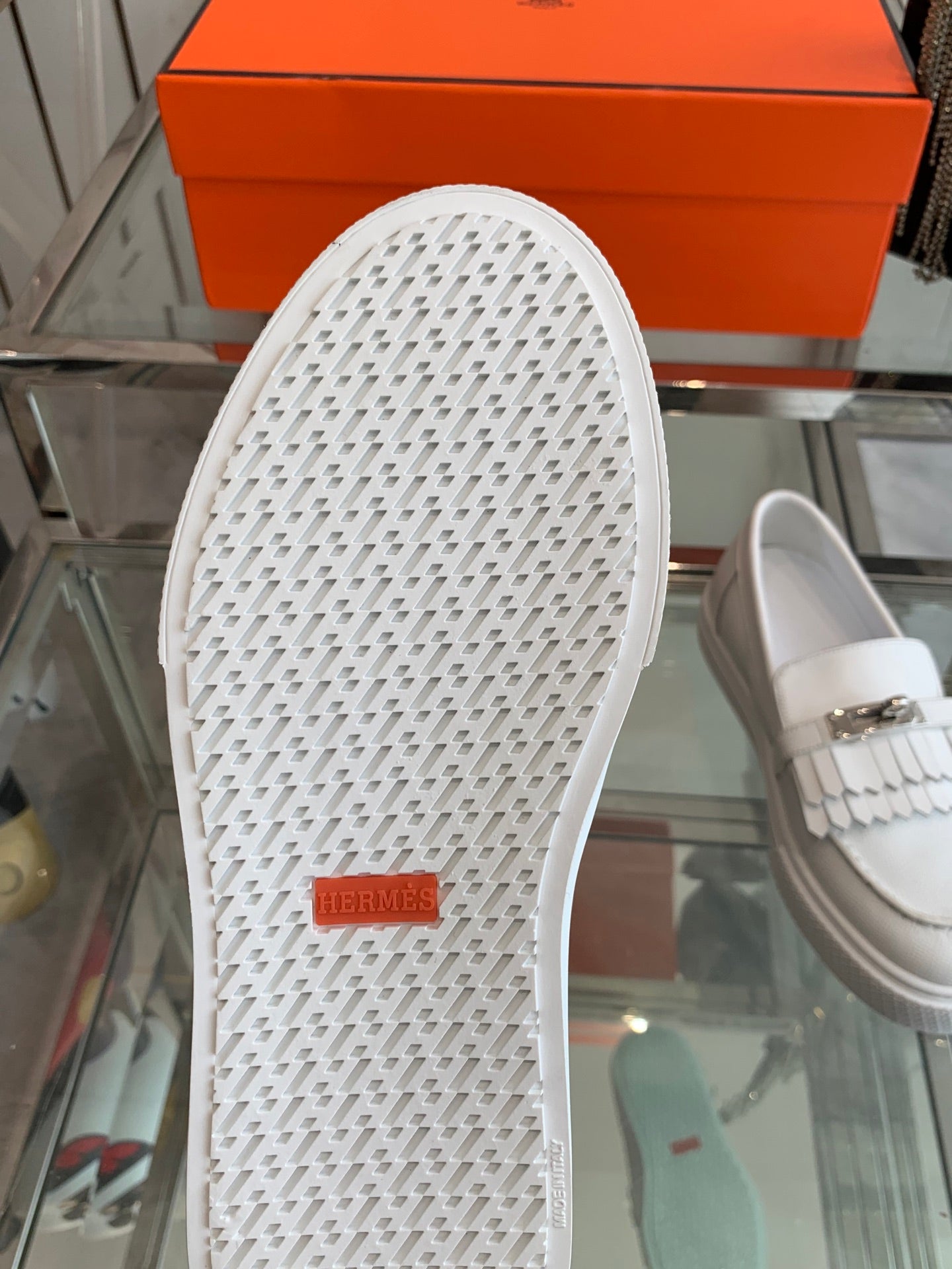 HM Game Slip-on Sneaker White With Tassel Calfskin 292305