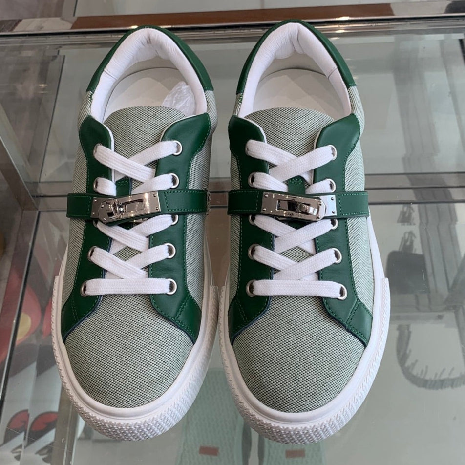 HM Day Sneaker Green Canvas Calfskin 291813