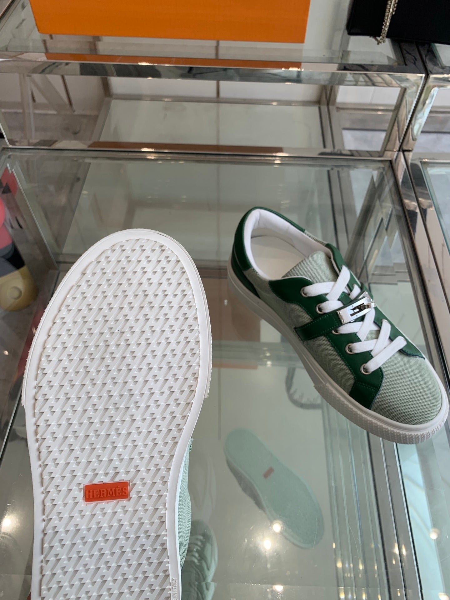 HM Day Sneaker Green Canvas Calfskin 291813