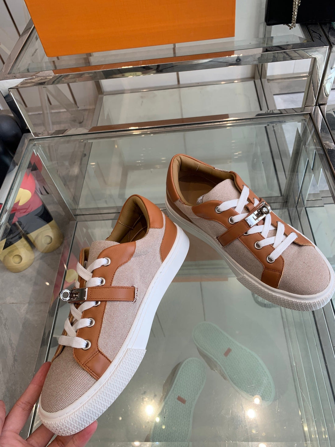 HM Day Sneaker Brown Canvas Calfskin 291815