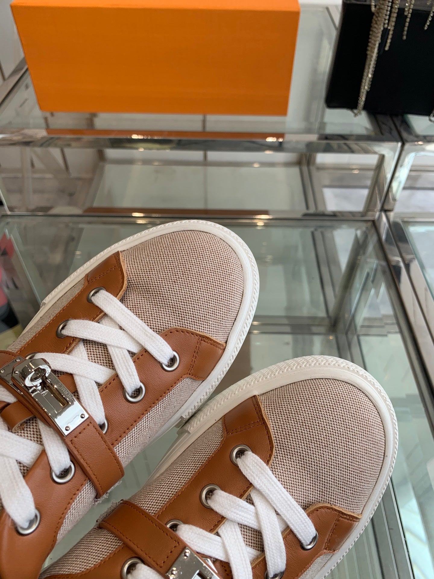 HM Day Sneaker Brown Canvas Calfskin 291815