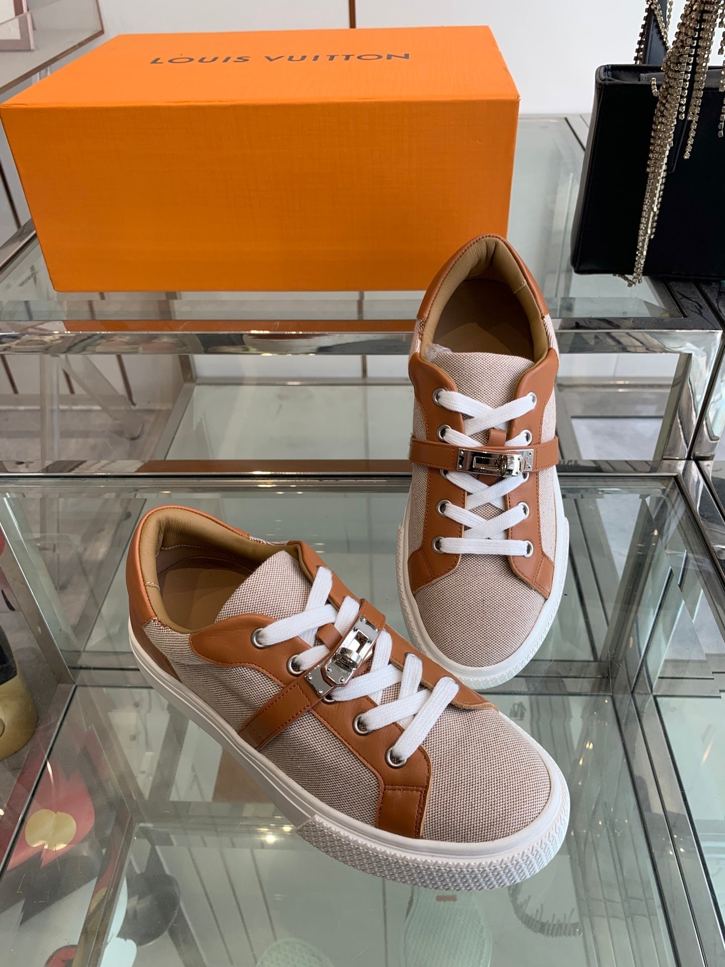 HM Day Sneaker Brown Canvas Calfskin 291815