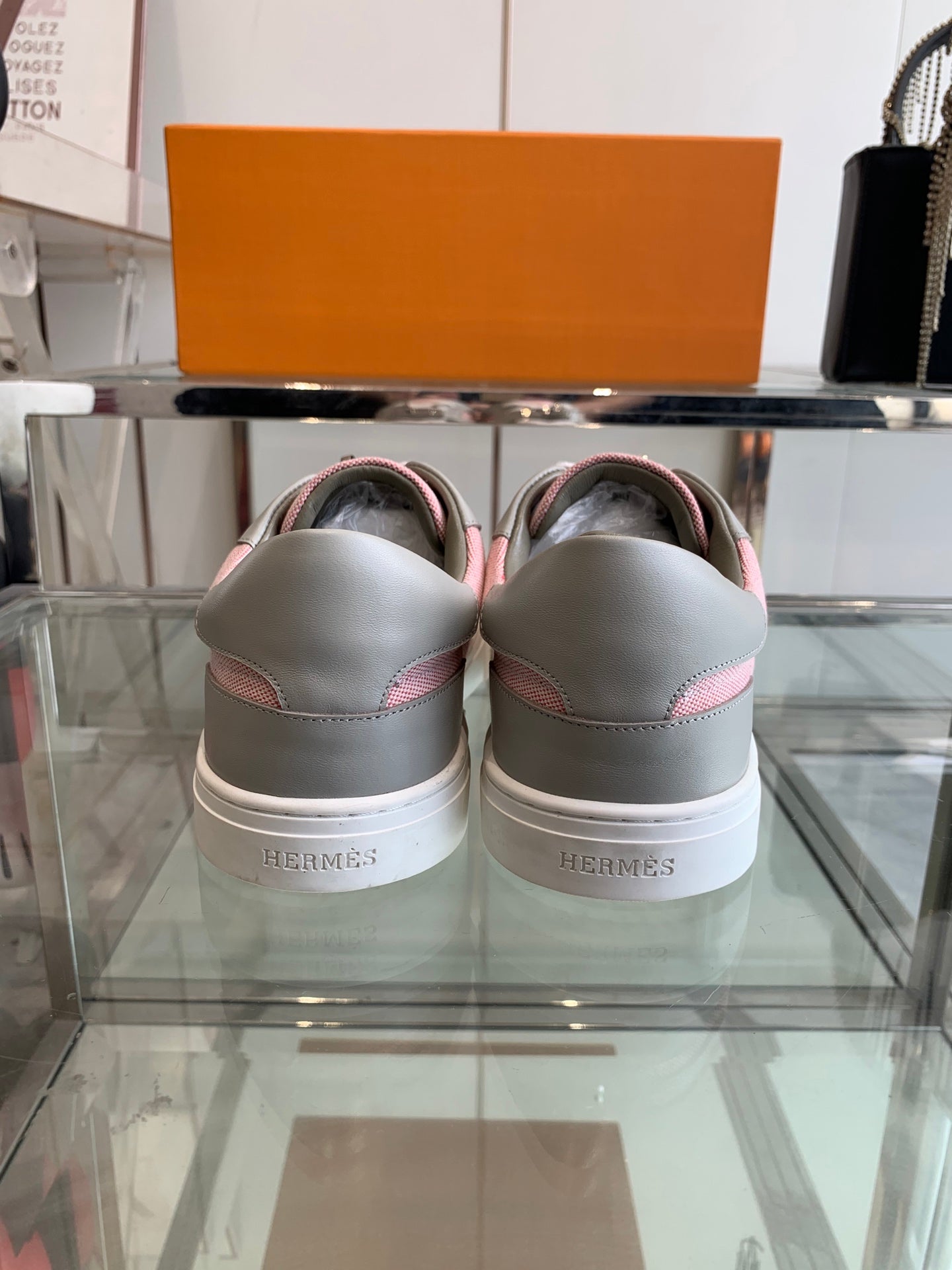 HM Day Sneaker  Pink Mix Gray Canvas Calfskin 291816