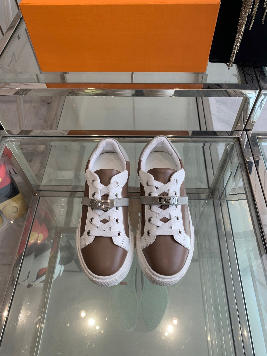 HM Day Sneaker Chocolate mix White Calfskin 291833