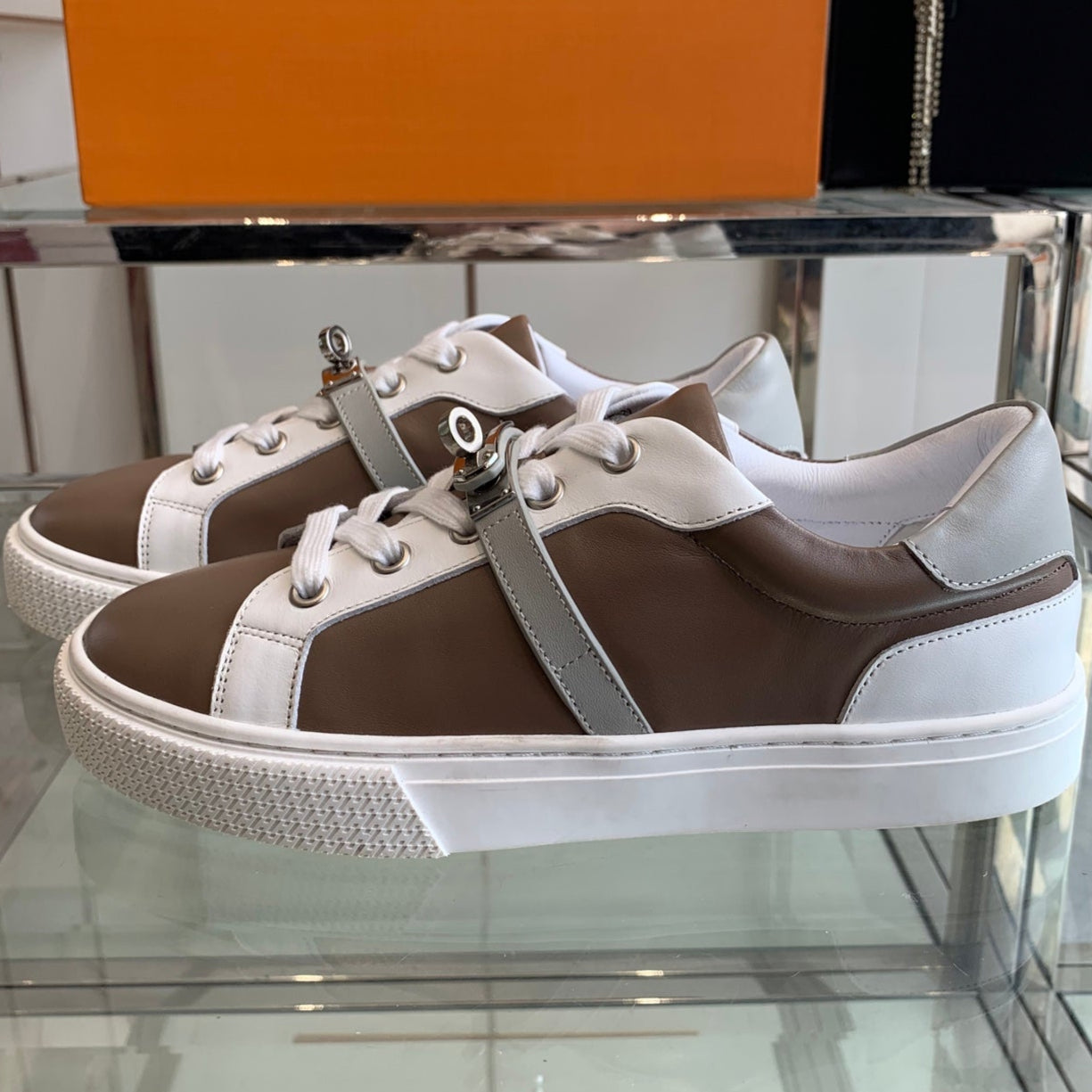 HM Day Sneaker Chocolate mix White Calfskin 291833