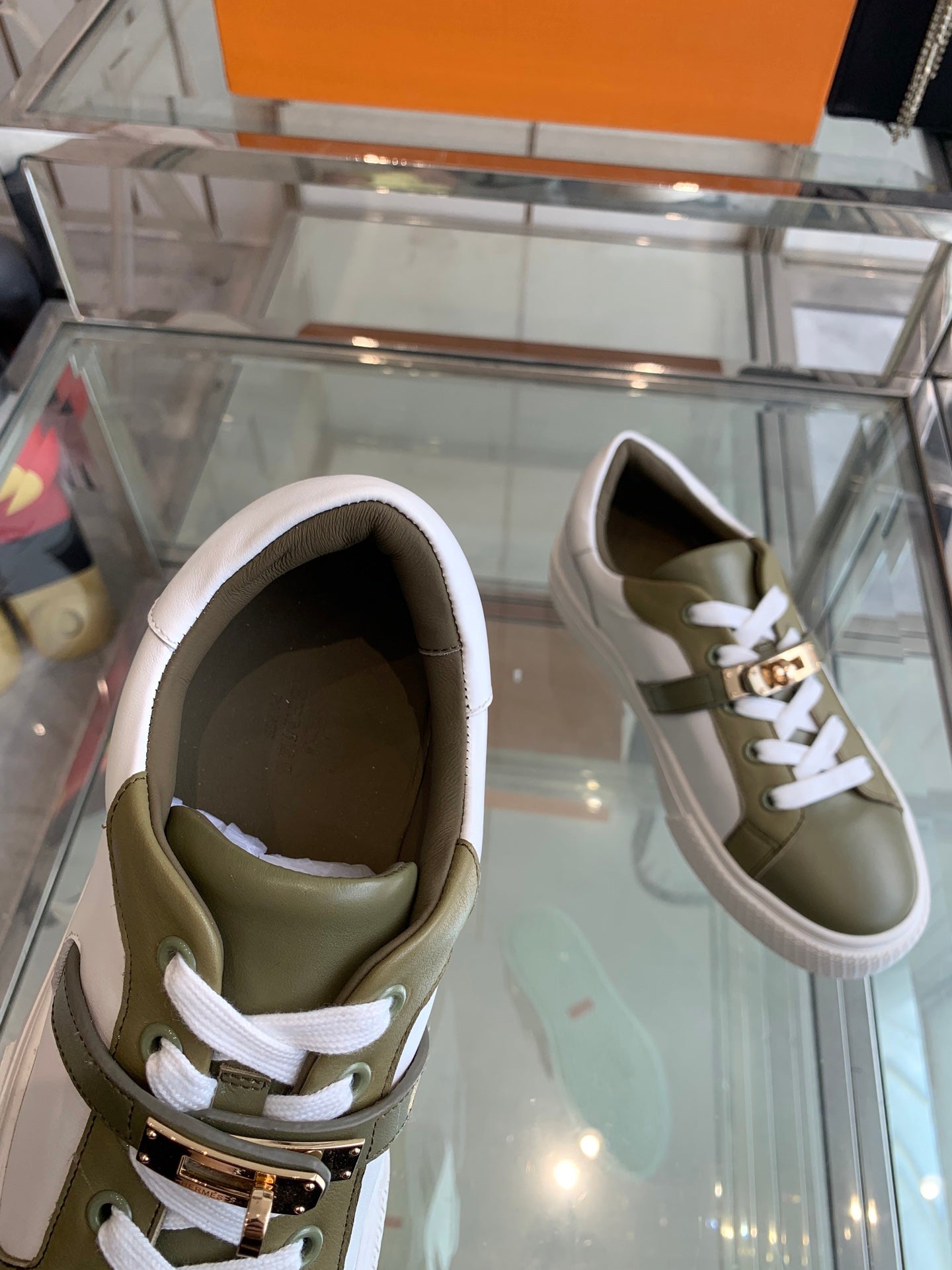 HM Day Sneaker Army Green mix White Calfskin 291834