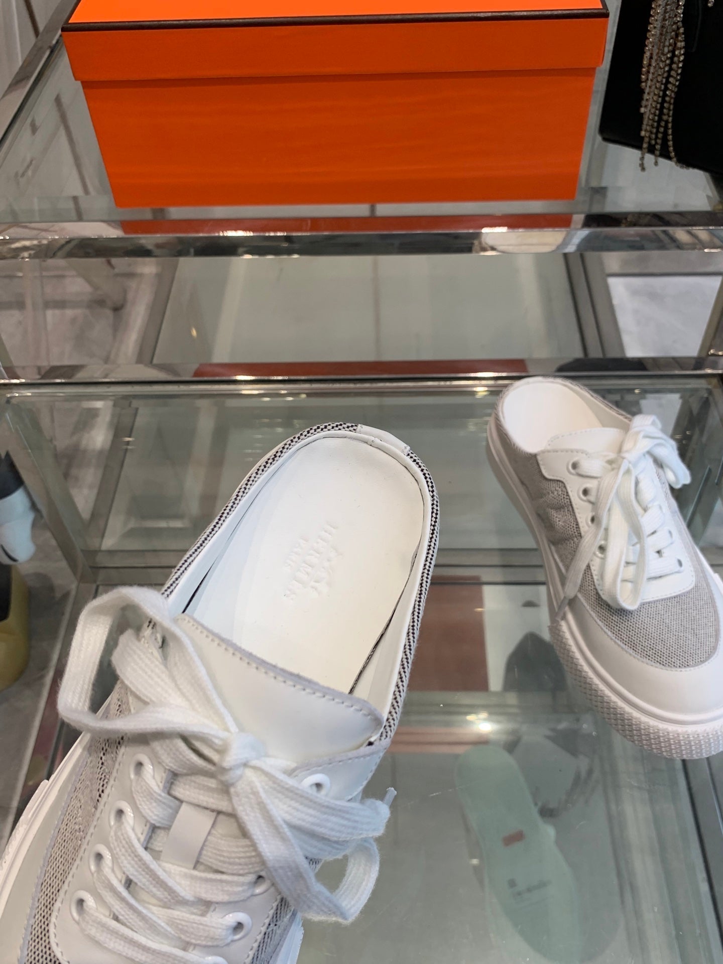 HM Keep Sneaker Gray mix White Canvas Calfskin 291839