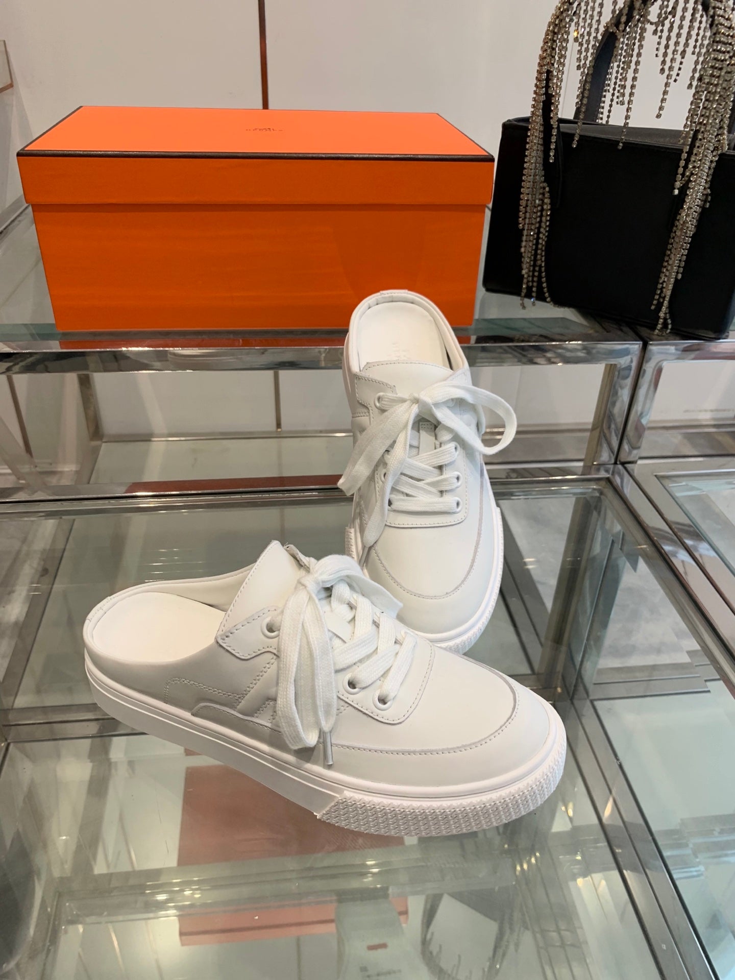 HM Keep Sneaker White Canvas Calfskin 291840