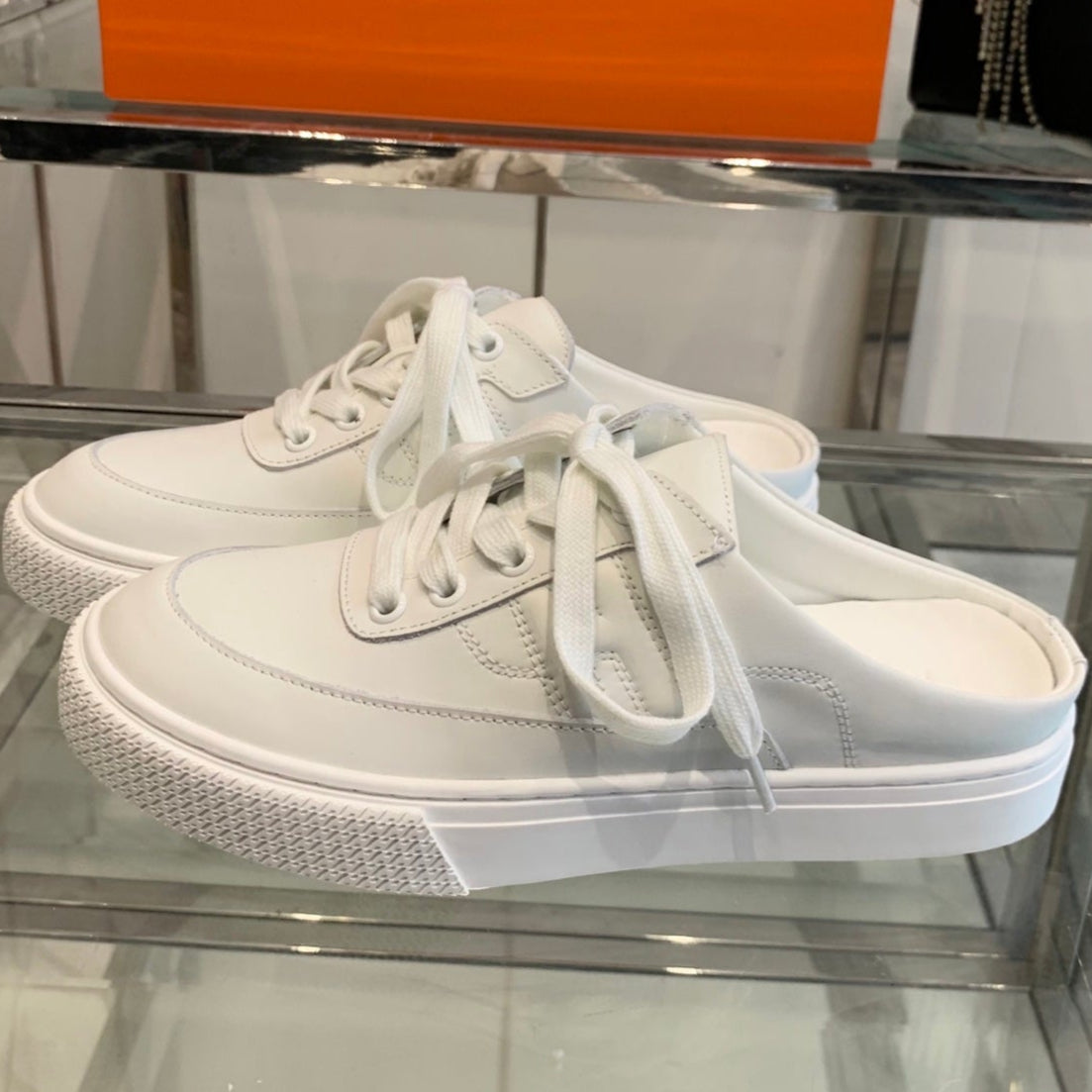 HM Keep Sneaker White Canvas Calfskin 291840