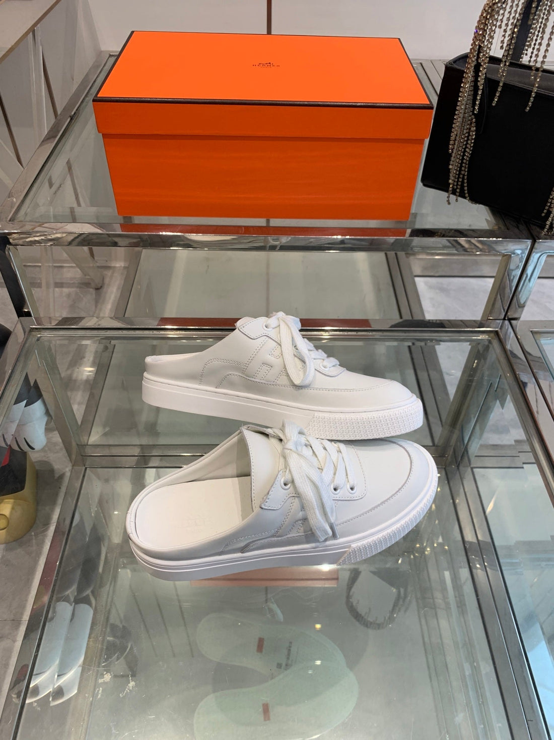 HM Keep Sneaker White Canvas Calfskin 291840