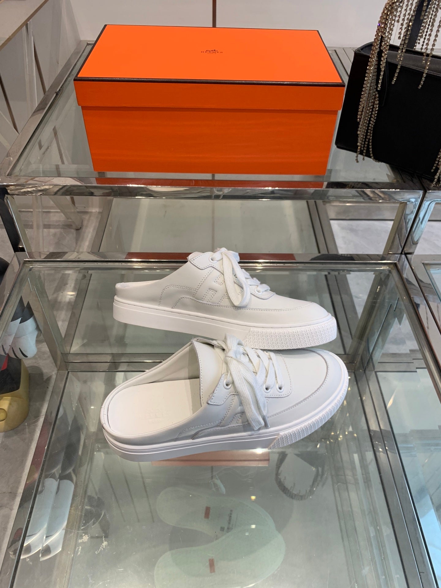 HM Keep Sneaker White Canvas Calfskin 291840