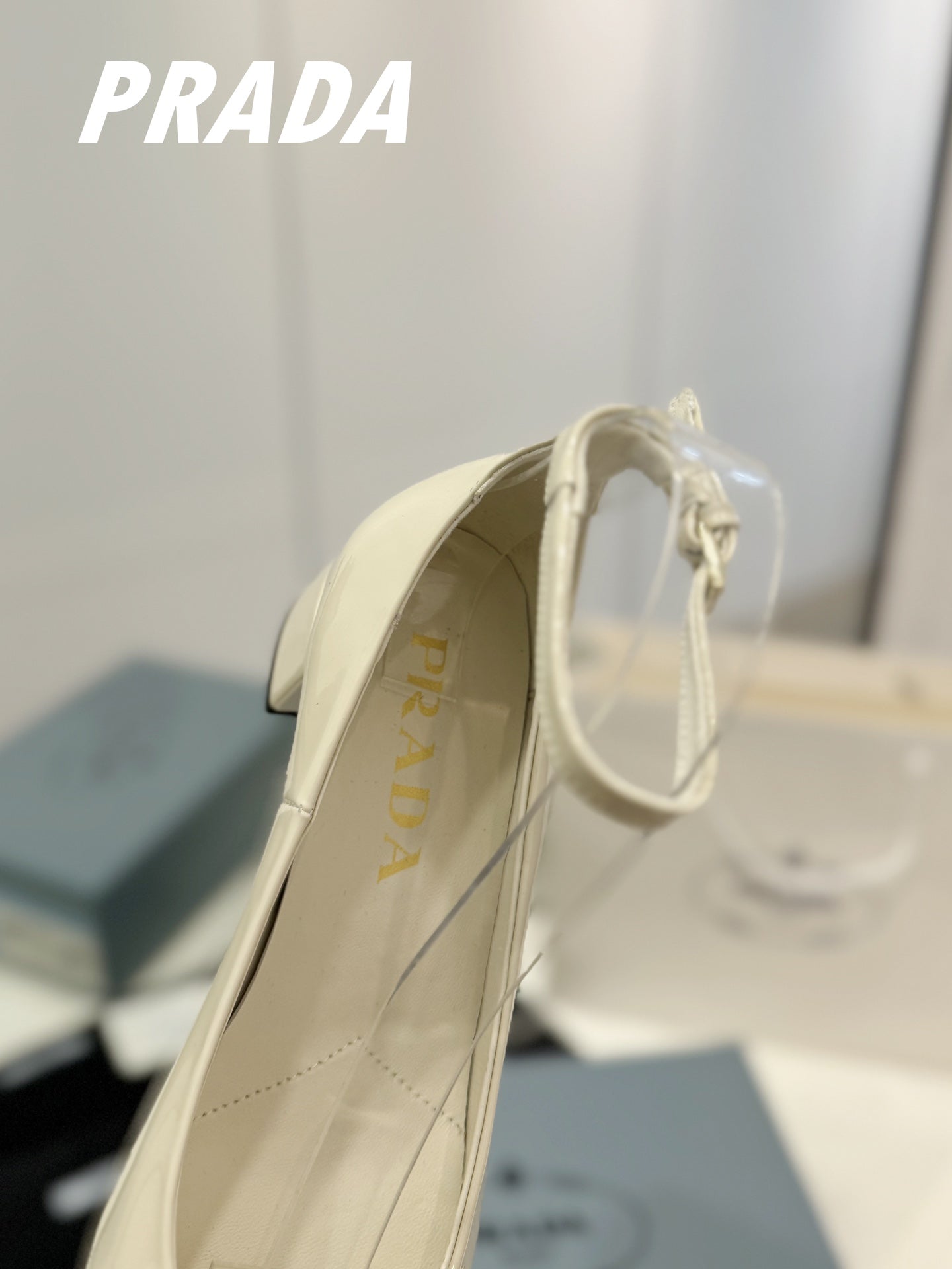 Pra Pumps 40 Square Sole White Patent Leather