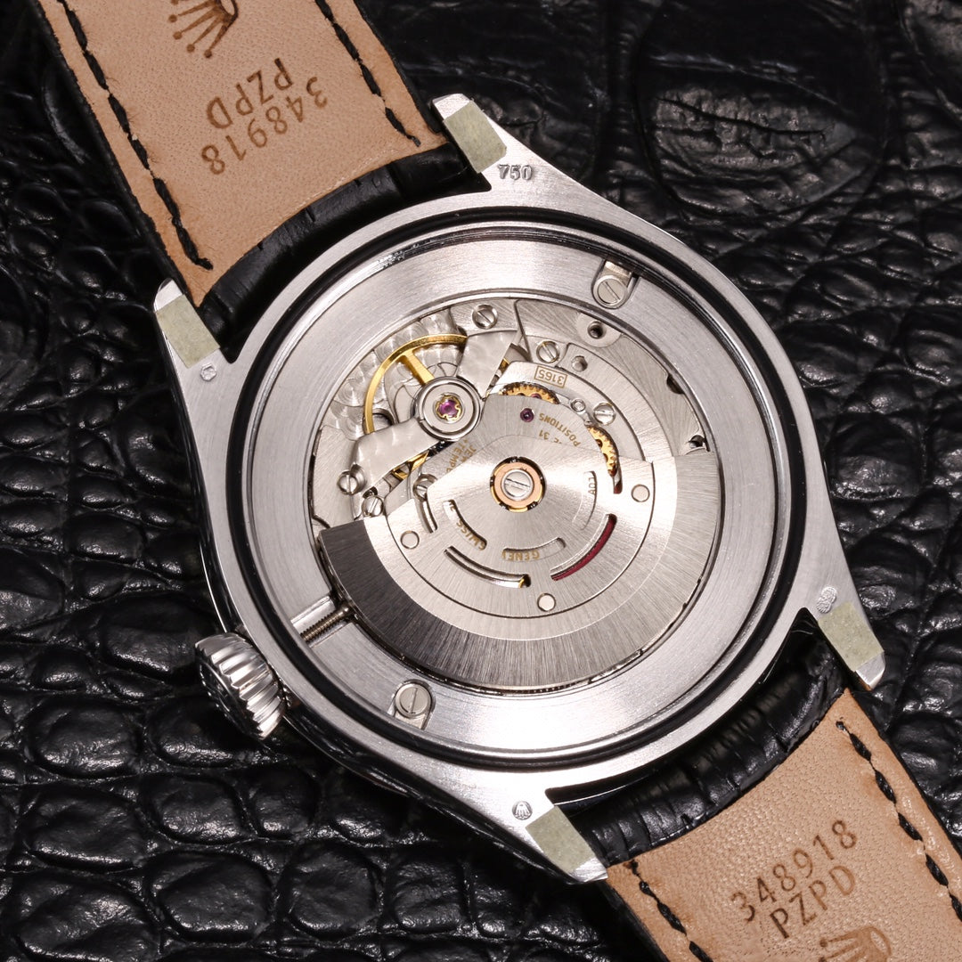 Rolex Cellini 39mm Silver Black Leather