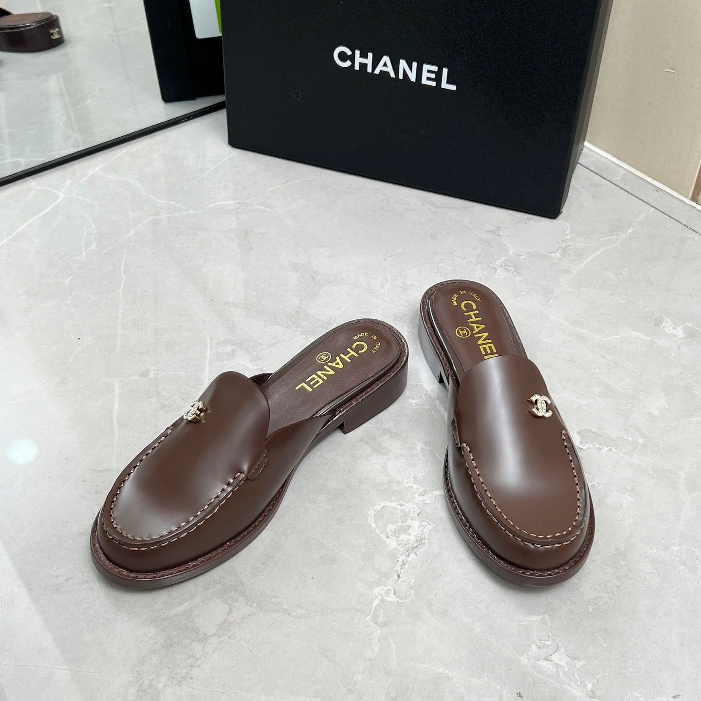 CC 25C Mule Chocolate Calfskin