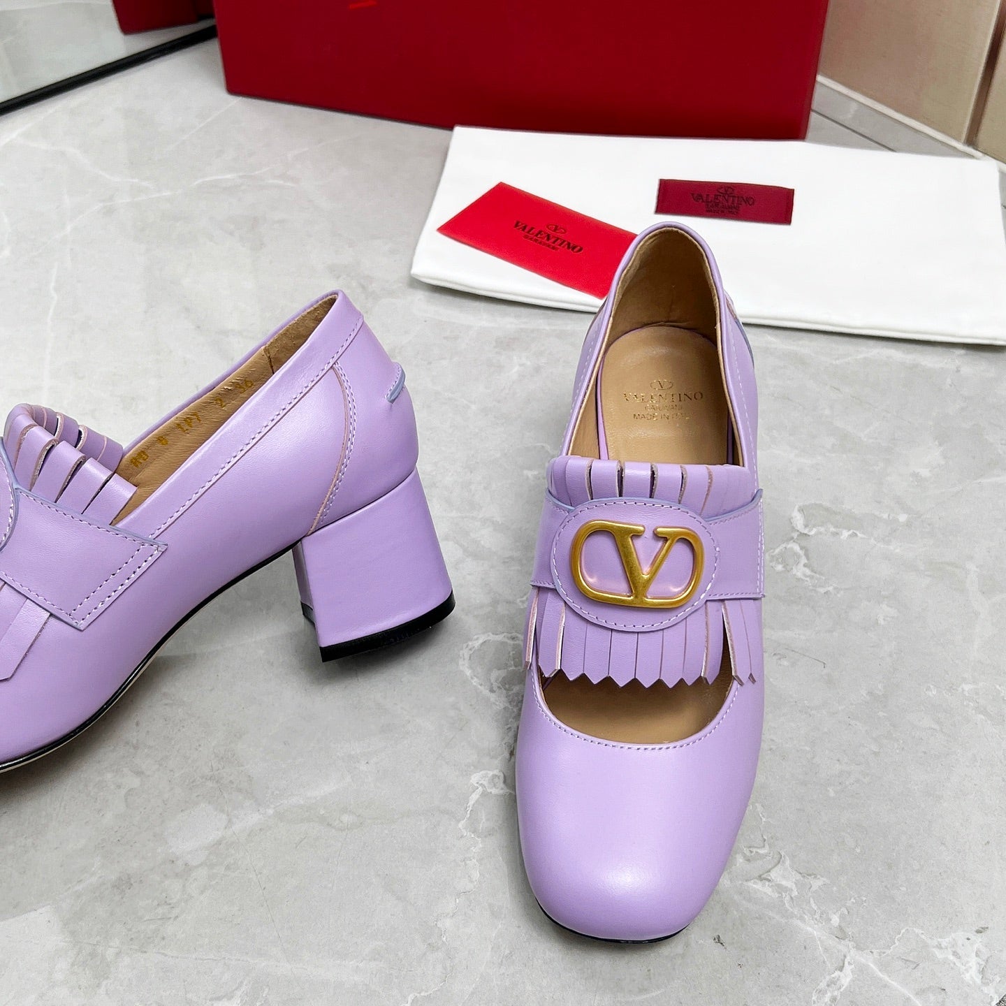 VT 25 Signature Heeled Loafer Purple Calf Leather 293942