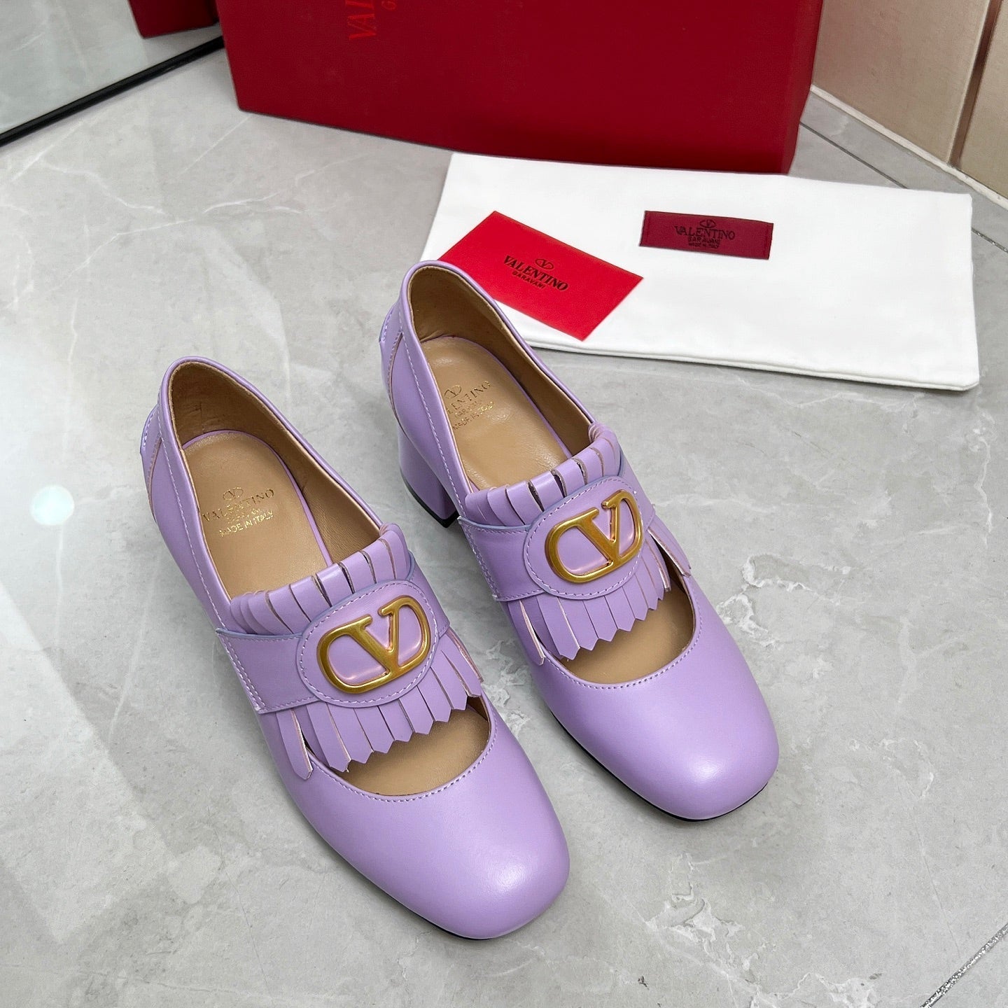 VT 25 Signature Heeled Loafer Purple Calf Leather 293942