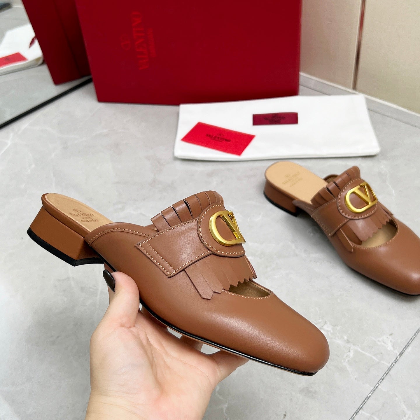 VT 25 Signature Mule Loafer Brown Calf Leather 293944