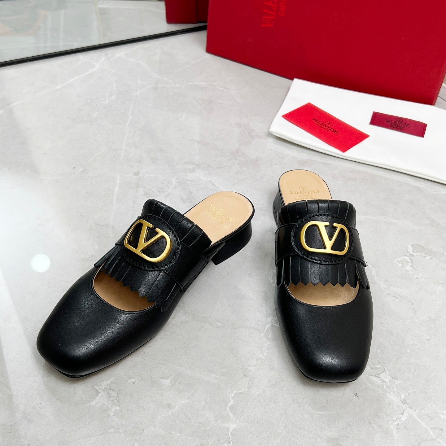 VT 25 Signature Mule Loafer Black Calf Leather 293945