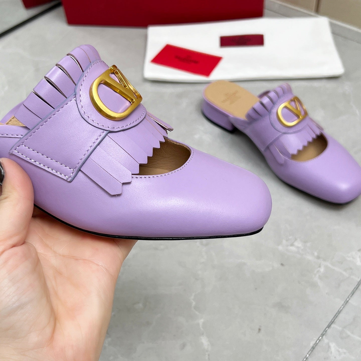 VT 25 Signature Mule Loafer Purple Calf Leather 293946